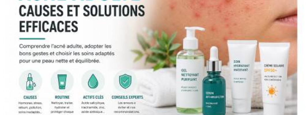 Acné adulte : causes, solutions et routine efficace Acné adulte : causes, solutions et routine efficace