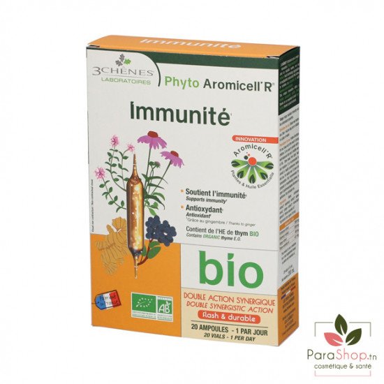 3 CHENES PHYTO AROMICELL’R IMMUNITE BIO 20 AMPOULES X10ML	