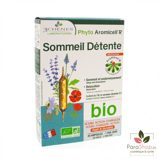 3 CHENES PHYTO AROMICELL’R SOMMEIL DETENTE BIO 20 AMPOULES X10ML	