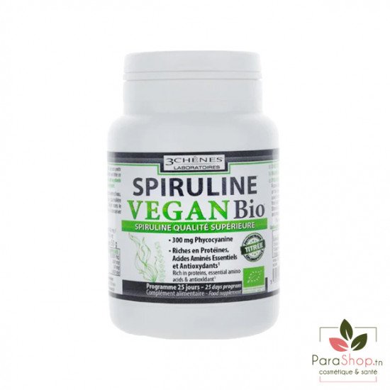 3 CHENES SPIRULINE VEGAN BIO 100 COMPRIMES 