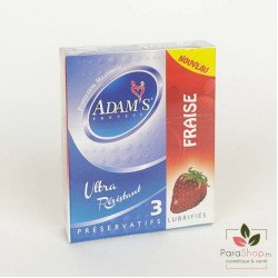 ADAMS PROTECT 3 PRESERVATIFS - Fraise ADAMS PROTECT 3 PRESERVATIFS - Fraise