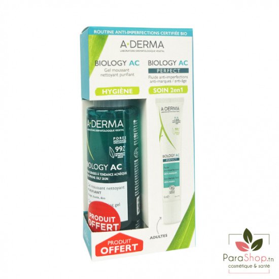 ADERMA BIOLOGY DUO AC PERFECT + GEL MOUSSANT 100ML OFFERT ADERMA BIOLOGY DUO AC PERFECT + GEL MOUSSANT 100ML OFFERT
