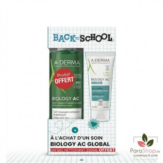 ADERMA PACK BIOLOGY AC GLOBAL + BIOLOGY AC GEL 200ML OFFERT ADERMA PACK BIOLOGY AC GLOBAL + BIOLOGY AC GEL 200ML OFFERT