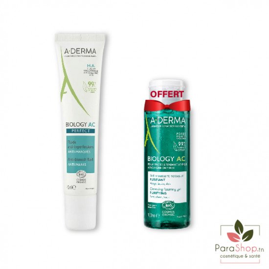 ADERMA PACK BIOLOGY AC PERFECT Fluide + Gel Moussant 100ML OFFERT ADERMA PACK BIOLOGY AC PERFECT Fluide + Gel Moussant 100ML OFFERT