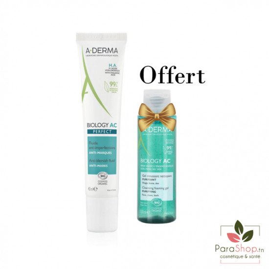 ADERMA PACK BIOLOGY AC PERFECT Fluide +  Gel Moussant 100ML OFFERT - BF 2025