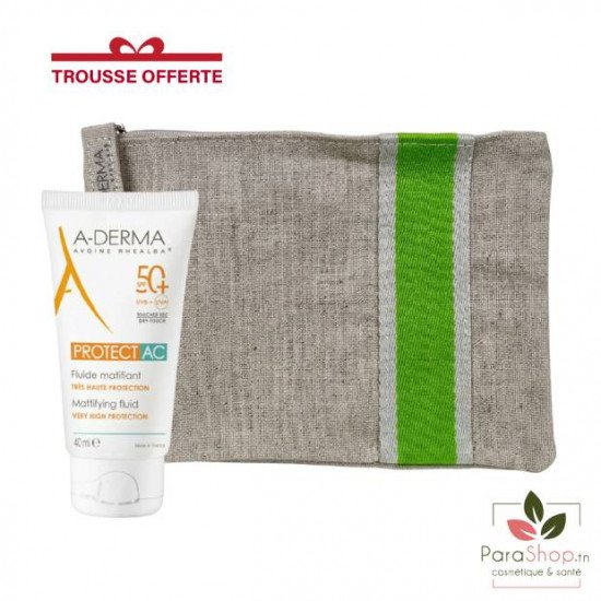 ADERMA PROTECT AC Fluide Matifiant SPF50+ + Trousse Offerte ADERMA PROTECT AC Fluide Matifiant SPF50+ + Trousse Offerte