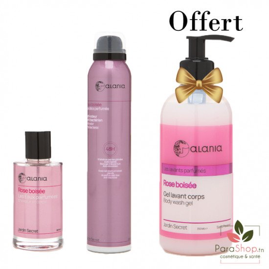 ALANIA PACK Eau Parfumee + Deo Parfume + Gel Lavant 350ML Offert - Rose Boisee 