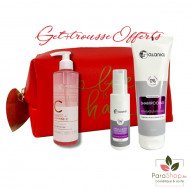ALANIA TROUSSE VANITY Shampooing 250ML + Creme sans rinçage + gel Nettoyant 150ML OFFERT	 ALANIA TROUSSE VANITY Shampooing 250ML + Creme sans rinçage + gel Nettoyant 150ML OFFERT