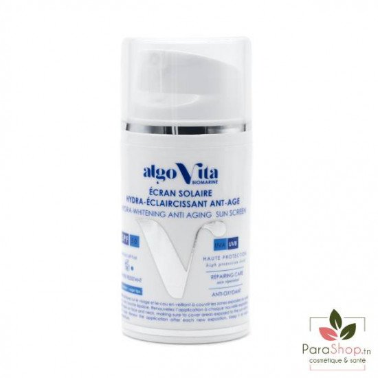algoVita Ecran Solaire Anti Age Eclaircissant Beige - Peau Mixte a Grasse	