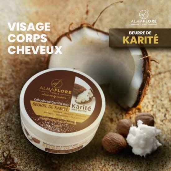ALMAFLORE Beurre de Karité Désodorisé CERTIFIE BIO 100GR ALMAFLORE Beurre de Karité Désodorisé CERTIFIE BIO 100GR