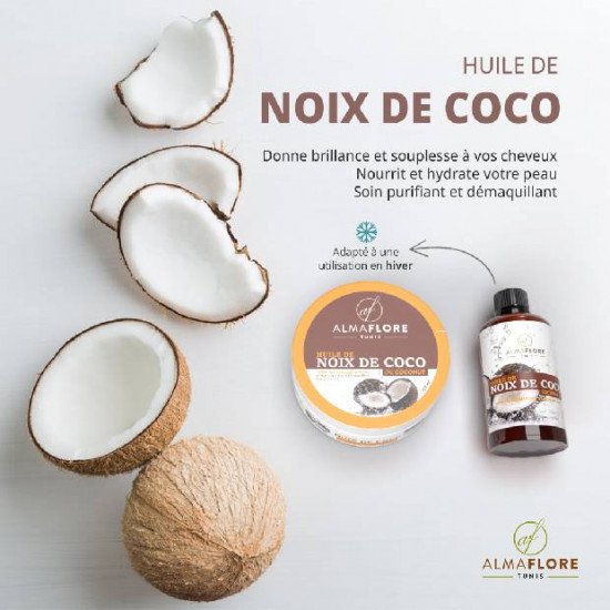 Almaflore huile de noix de coco 100ML Almaflore huile de noix de coco 100ML