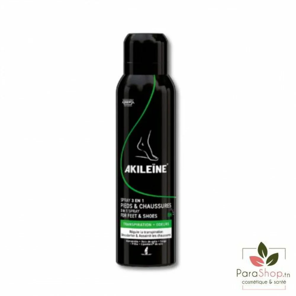 AKILEINE SPRAY NOIR 3EN1 PIEDS ET CHAUSSURES 150ML