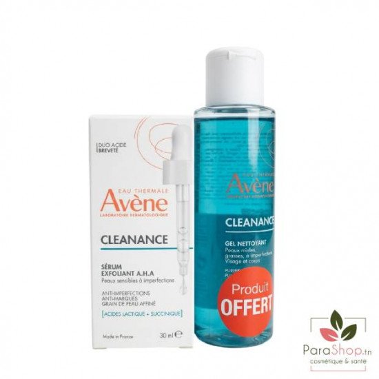 AVENE PACK CLEANANCE Serum Exfoliant A.H.A + GEL NETTOYANT 100ML OFFERT AVENE PACK CLEANANCE Serum Exfoliant A.H.A + GEL NETTOYANT 100ML OFFERT