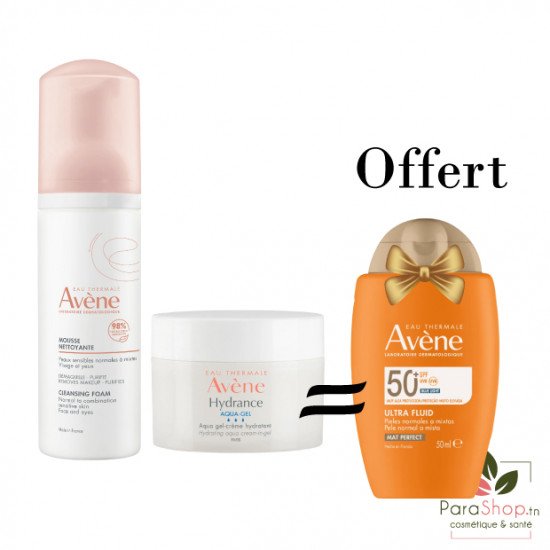AVENE PACK Hydrance Aqua Gel + Mousse Nettoyante + Ultra Fluid Perfecteur Teinte OFFERT AVENE PACK Hydrance Aqua Gel + Mousse Nettoyante + Ultra Fluid Perfecteur Teinte OFFERT