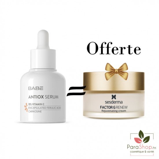 BABE PACK ANTIOX SERUM VITAMINE C + SESDERMA FACTOR G CREME ANTI-AGE OFFERTE - BF 2025 BABE PACK ANTIOX SERUM VITAMINE C + SESDERMA FACTOR G CREME ANTI-AGE OFFERTE - BF 2025