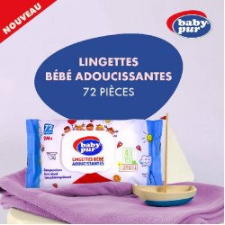 BABY PUR LINGETTES BEBE ADOUCISSANTES 0M+ 72 PIECES