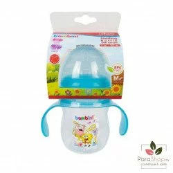 Biberon col large en pp avec anse 150 ml rouge -bambini