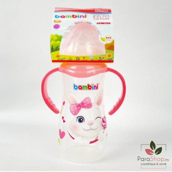  BAMBINI BIBERON JUMBO LARGE AVEC ANSES 330ML - 907
