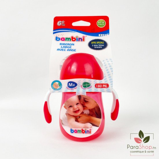 BAMBINI BIBERON LARGE AVEC ANSES 180ML - 912