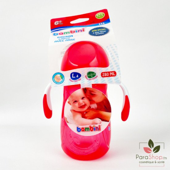BAMBINI BIBERON LARGE AVEC ANSES 280ML - 913