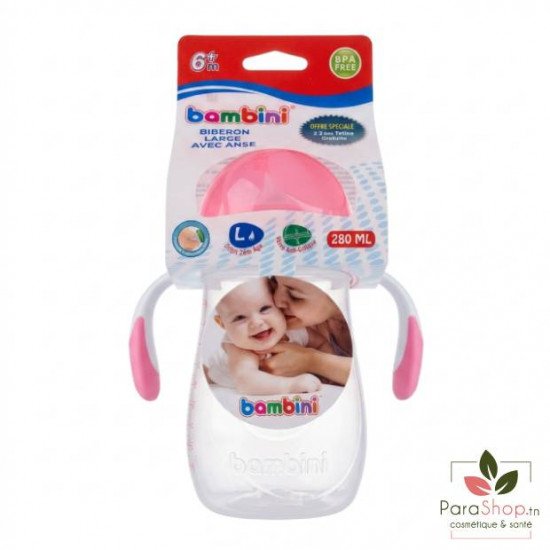 BAMBINI BIBERON LARGE AVEC ANSES 280ML - 913
