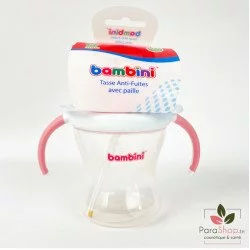 Bambini Tasse Anti-Fuites Avec Paille Rose ou Bleu 200 ml