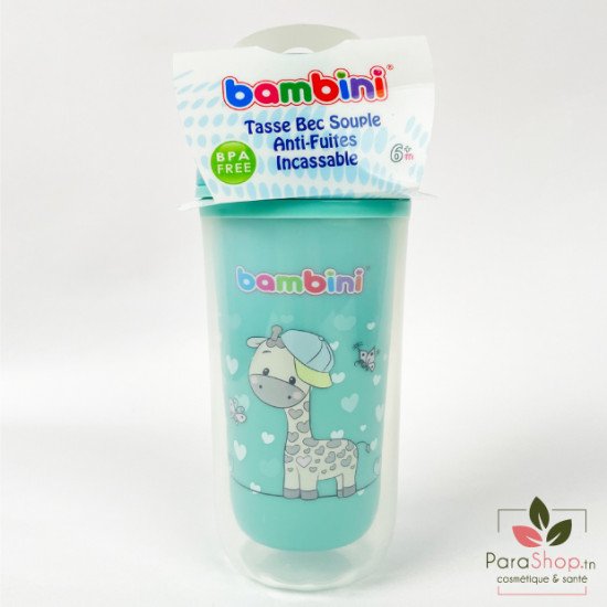 BAMBINI TASSE BEC SILICONE SOUPLE ANTI FUITE INCASSABLE - 483