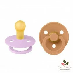 BIBS 02 SUCETTES COLOUR NATURAL RUBBER VIOLET SKY PUMPKIN SIZE 1