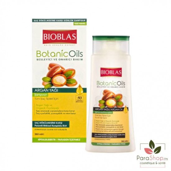 BIOBLAS BOTANICOILS SHAMPOING ANTI CHUTE A L'HUILE D'ARGAN 360ML
