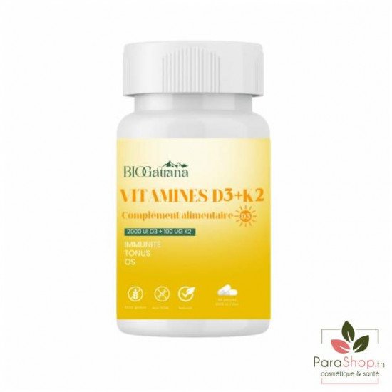 BIOGATRANA Vitamines D3+K2 60 GELULES BIOGATRANA Vitamines D3+K2 60 GELULES