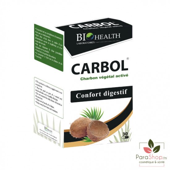 BIOHEALTH CARBOL CHARBON VEGETAL ACTIVE 30 GELULES