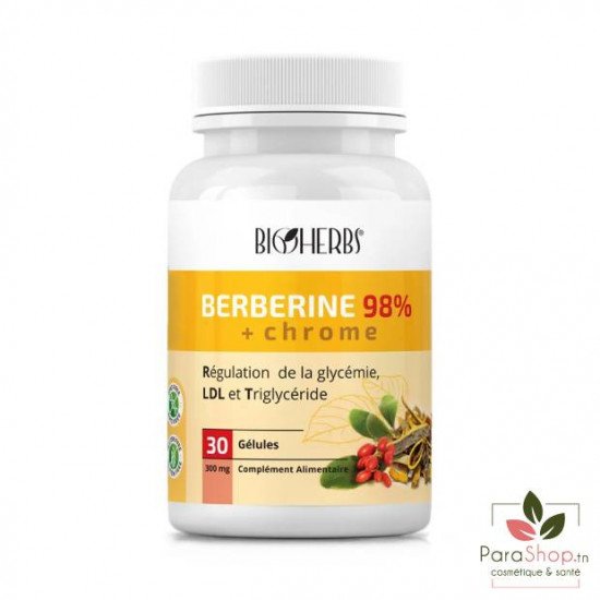 BIOHERBS BERBERINE 98% + CHROME 30 GELULES