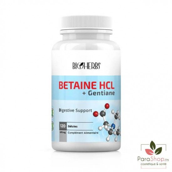 BIOHERBS BETAINE HCL +GENTIANE 120 GELULES