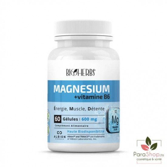 BIOHERBS Magnesium Bisglycinate + Vitamine B6 60 Gelules