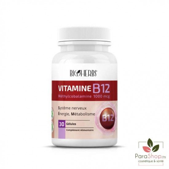 BIOHERBS VITAMINE B12 30 GELULES BIOHERBS VITAMINE B12 30 GELULES