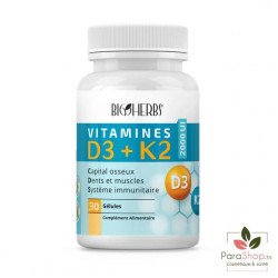 BIOHERBS VITAMINES D3+K2 30 GELULES BIOHERBS VITAMINES D3+K2 30 GELULES