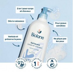 Biolane Gel Lavant Corps et Cheveux 2en1 350ML
