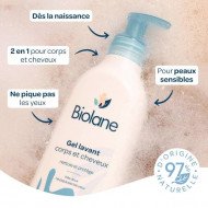 Biolane Gel Lavant Corps et Cheveux 2en1 750ML