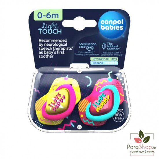 CANPOL BABIES 2 SUCETTE UNIVERSELLE 0-6M NEON LOVE ROSE - 22/652