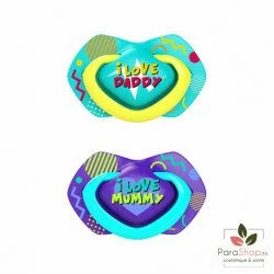 CANPOL BABIES 2 SUCETTE UNIVERSELLE 6-18M NEON LOVE BLEU 22/653