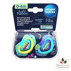 CANPOL BABIES 2 SUCETTE UNIVERSELLE 0-6M NEON LOVE BLEU - 22/652
