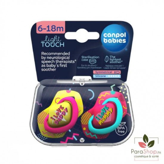 CANPOL BABIES 2 SUCETTE UNIVERSELLE 6-18M NEON LOVE ROSE - 22/653