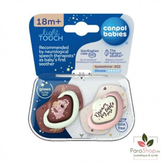 CANPOL BABIES 2 Sucettes Symetrique 18M+ SLEEPY KOALA Rose - 22/660 CANPOL BABIES 2 Sucettes Symetrique 18M+ SLEEPY KOALA Rose - 22/660
