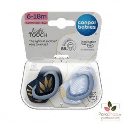 CANPOL BABIES 2 Sucettes Symetriques Silicone 6-18M Gold Bleu 22/665 CANPOL BABIES 2 Sucettes Symetriques Silicone 6-18M Gold Bleu 22/665