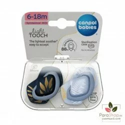 CANPOL BABIES 2 Sucettes Symetriques Silicone 6-18M Gold Bleu 22/665