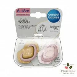 CANPOL BABIES 2 Sucettes Symetriques Silicone 6-18M Gold Rose 22/665