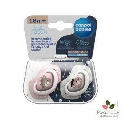 CANPOL BABIES 2 Sucettes Universelle 18M+ Bonjour Paris - Rose - 22/649