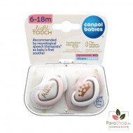 CANPOL BABIES 2 Sucettes Universelle 6-18M Royal baby - Rose - 22/651