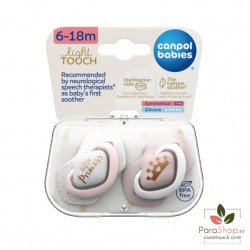 CANPOL BABIES 2 Sucettes Universelle 6-18M Royal baby - Rose - 22/651
