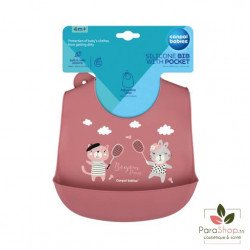 CANPOL BABIES BAVOIR SILICONE AVEC POCHE BONJOUR PARIS - Red - 74/027